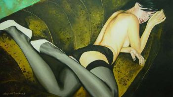»Smashing Girl«   Acryl/Leinwand, Format: BxH 140x80 cm
