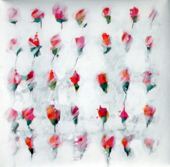 »Floraval«  Emulsion / Leinwand, Format: BxH 70x70 cm