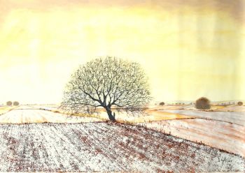 »Erster Schnee«  Acryl/Leinwand, Format: BxH 130x85 cm