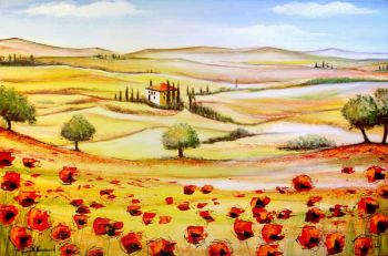 »Toscana I«   Acryl / Leinwand, Format: BxH 120x80 cm